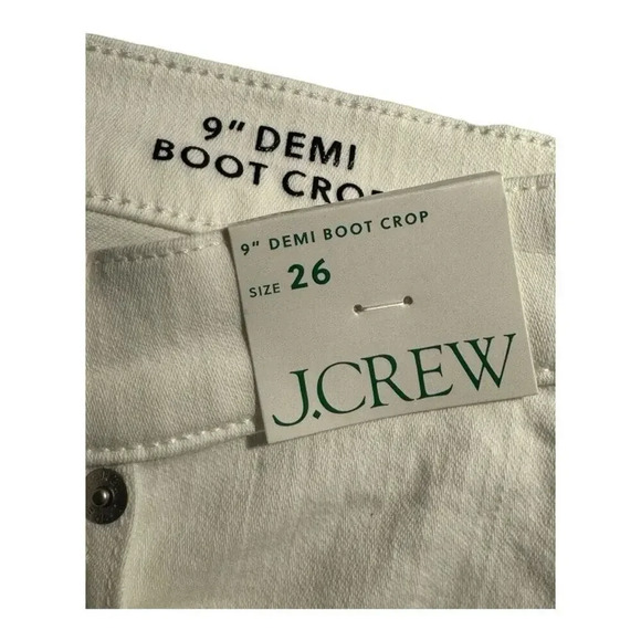 NEW J. Crew Size 4 Size 26 9" demi-boot crop jean in white wash NWT - Picture 7 of 9